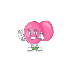 Streptococcus pyogenes mascot cartoon design make a call gesture
