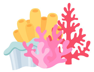 集まった珊瑚イラスト