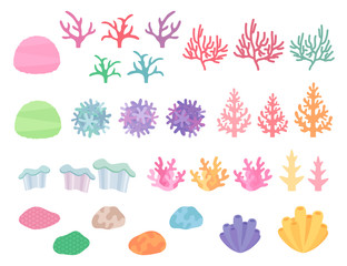 珊瑚イラスト_素材_セット