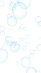Light blue colored background with purple bubbles. Wallpaper, texture purple balloons. 3D illustration