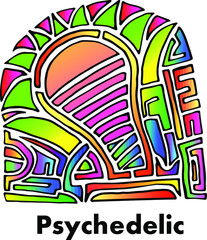 Psychedelic colorful vector illustration art design
