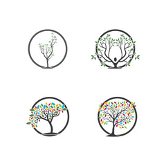 Tree Vector ,hand drawn,  illustration of  Olive tree vector design template