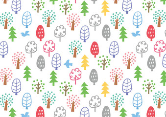 北欧風_森の模様_白