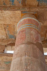 Hieroglyphic carvings on ancient egyptian temple columns