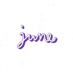 June hand lettering with 3d isometric effect