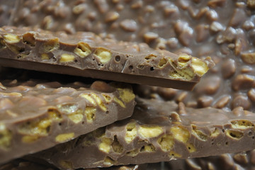 Chocolate bar with nuts