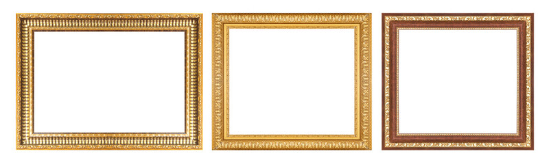 gold picture frame isolated