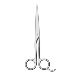 Closed Barber Scissors Isolated on White - Vector Illustration 