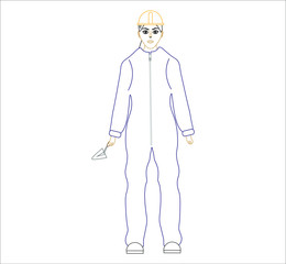 bricklayer woman. illustration for web and mobile design.