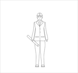 female architect. illustration for web and mobile design.