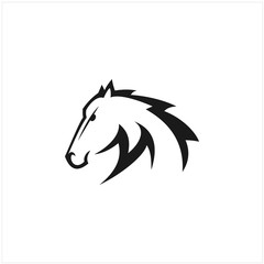 Horse logo emblem template mascot symbol. Vector Vintage Design Element.