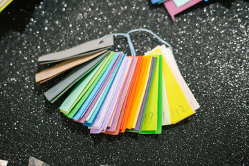 Colored small examples of fabric (foamiran)