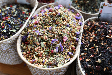 Various mountain herbal teas