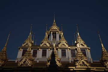Fototapeta na wymiar Exterior of Wat Ratchanatdaram Temple in Bangkok Thailand