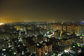 Cityscape of Indirapuram. A Residential Hub in Ghaziabad (Delhi NCR) - Night View