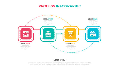 Vector infographic label design template with modern hexagon layout. Business concept with 5 steps, options.