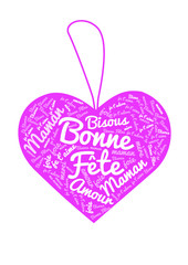 Bonne fête maman, message cœur pour la fête des mères