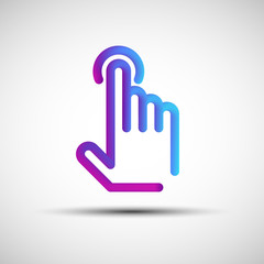 Fototapeta premium Hand pushing button blended line icon