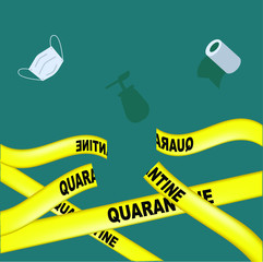 Banner for the end of the quarantine on the topic of coronovirus, Quarantine is over. pandevic end. end the lockdown.  COVID-2019, cut yellow quarantine tapes. Vector