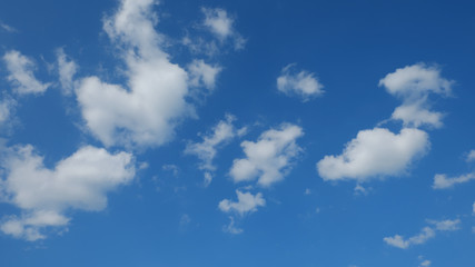 Little cumulus clouds on a blue sky. Background.