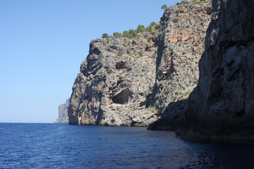 sea and cliff coast line Mallorca
