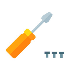 
screwdriver flat icon on white background