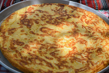 Traditional Turkish cheese pienamed Suborek, Chebureki or Suberek