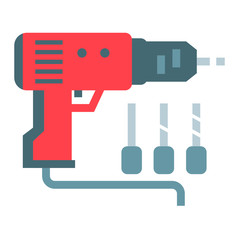 
electric screwdriver flat icon on white background