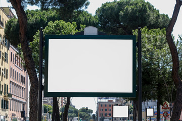 Large blank billboard on the street in the city, mock up - Image