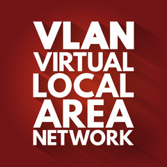 VLAN - Virtual Local Area Network acronym, technology concept background