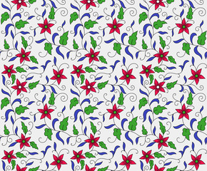 Seamless Floral Pattern Textile