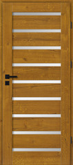 Drzwi wewnętrzne drewniane szklone dębowe malowane - złoty dąb