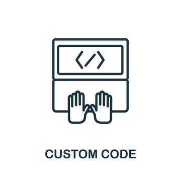 Custom Code icon from production management collection. Simple line Custom Code icon for templates, web design and infographics