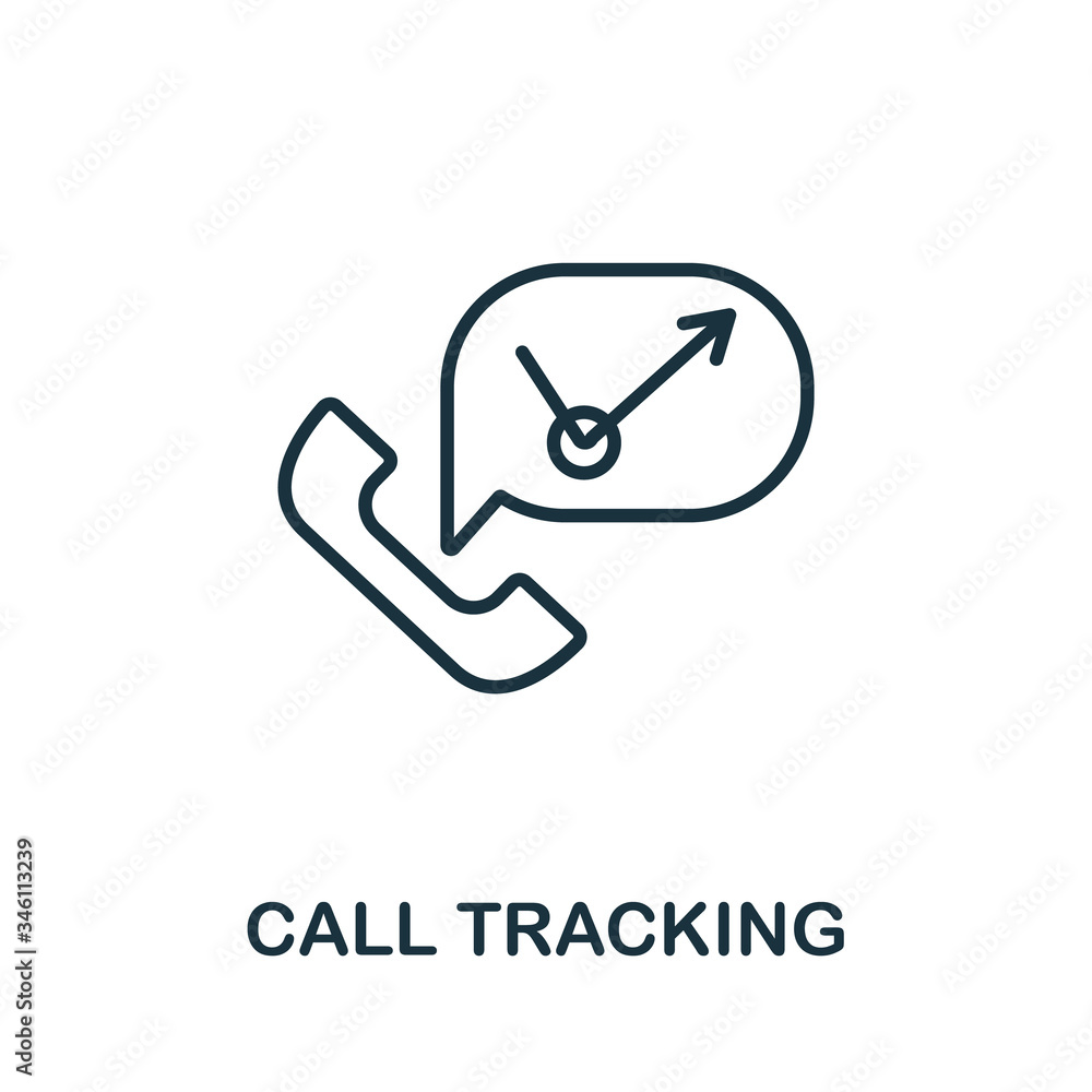 Poster call tracking icon from production management collection. simple line call tracking icon for templat