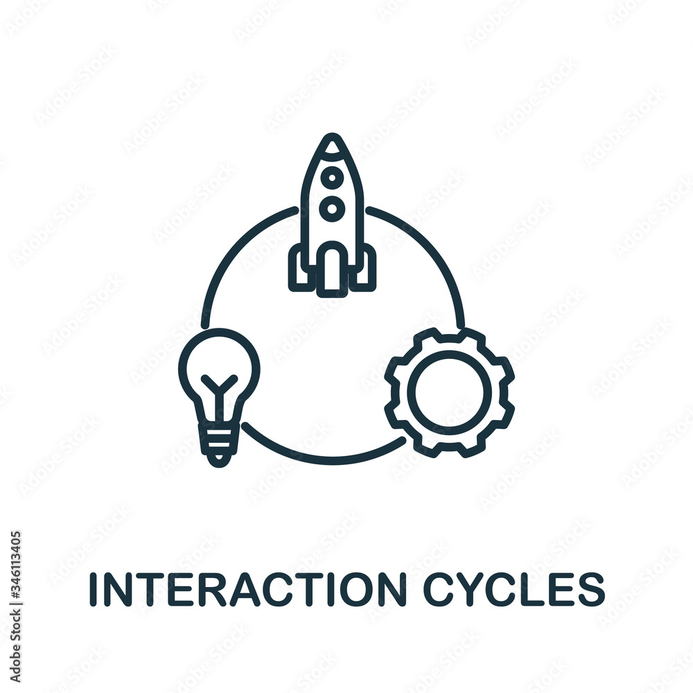Aufkleber interaction cycles icon from production management collection. simple line interaction cycles icon f