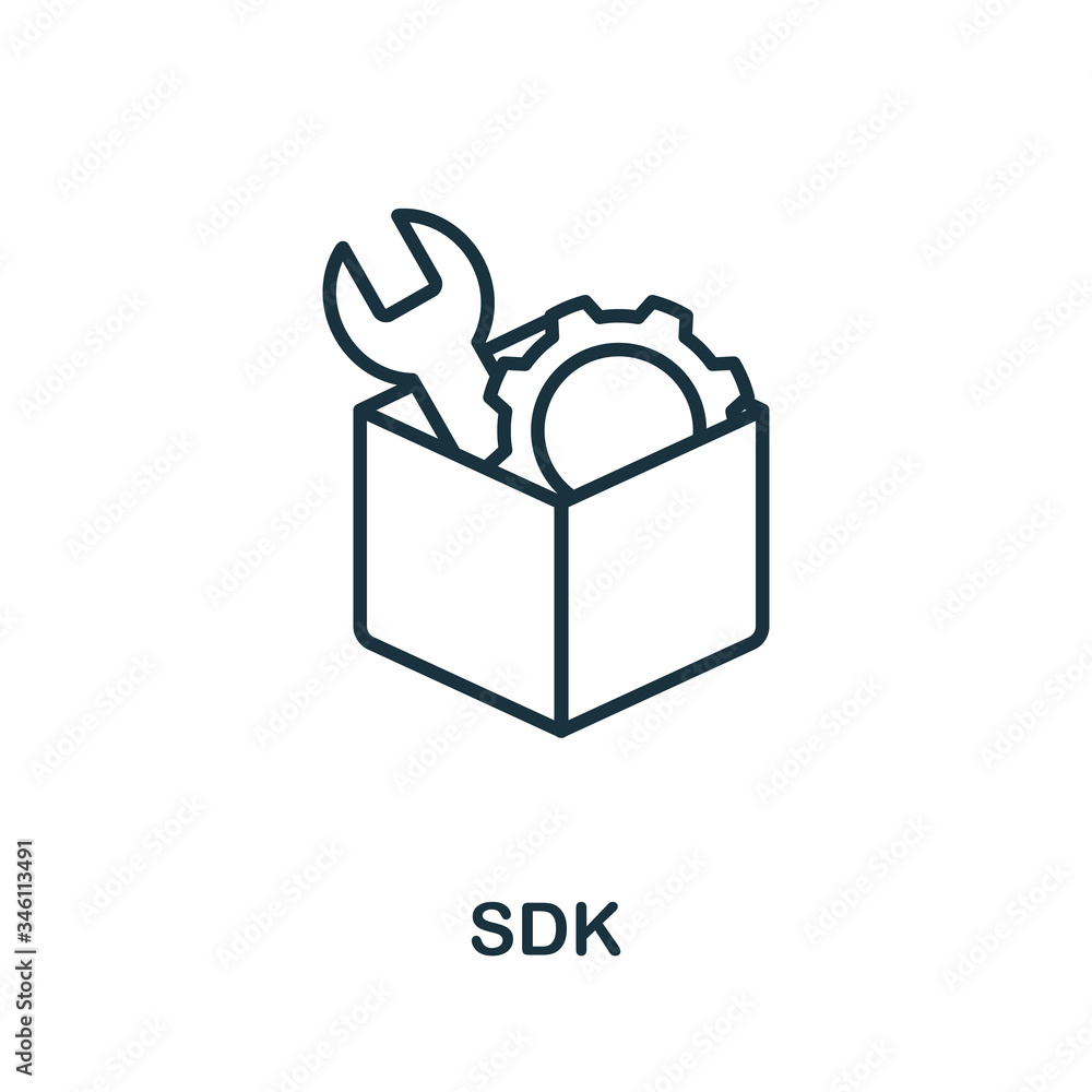 Poster sdk icon from production management collection. simple line sdk icon for templates, web design and i