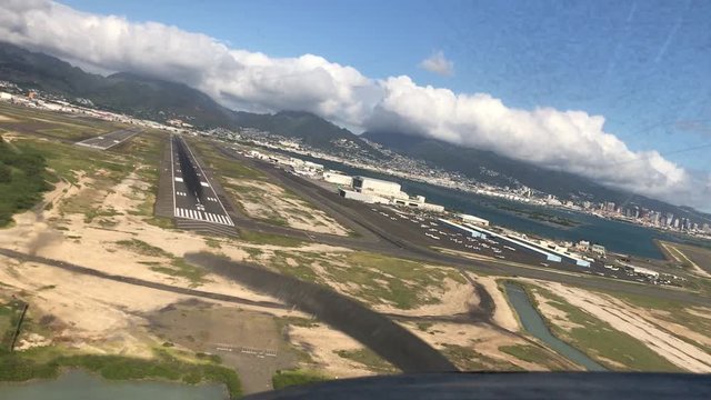 Cessna coming in for a landing at Honolulu international airport