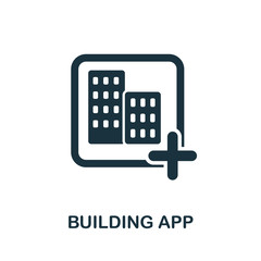 Building App icon from mobile app development collection. Simple line Building App icon for templates, web design and infographics