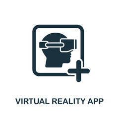 Virtual Reality App icon from mobile app development collection. Simple line Virtual Reality App icon for templates, web design and infographics