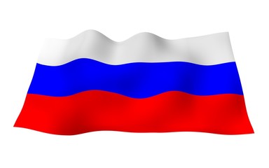 Fototapeta premium Waving flag of the Russian Federation. The National. State symbol of the Russia. 3D illustration