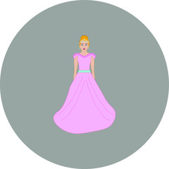 woman dressed as a princess. illustration for web and mobile design.