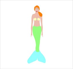 woman dressed as a mermaid. illustration for web and mobile design.