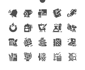 School Subjects Well-crafted Pixel Perfect Vector Solid Icons 30 2x Grid for Web Graphics and Apps. Simple Minimal Pictogram