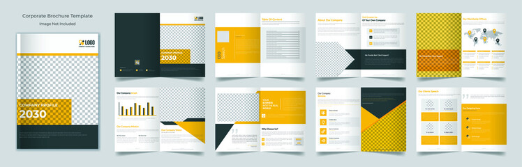 16 page minimal business brochure design template