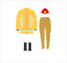 firefighter uniform. illustration for web and mobile design.