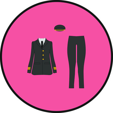 pilot uniform black jacket and pants clip art preview