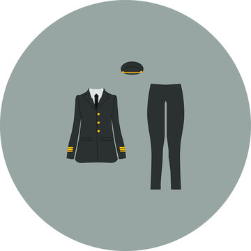 pilot uniform black jacket pants cap clip art preview