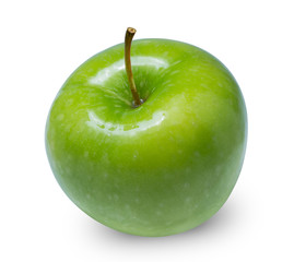 Green apples isolated on white  background with clipping path