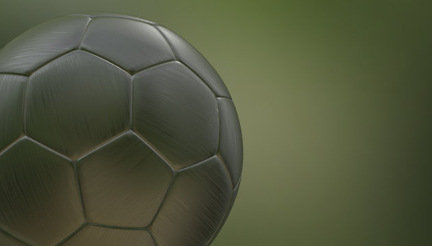 Silver soccer ball on various material and background, 3d rendering