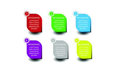 Timeline with 6 elements, infographic template for web, business, presentations, vector illustration